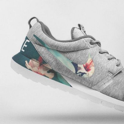 Nike Floral Roshe Customized Running Shoes resmi